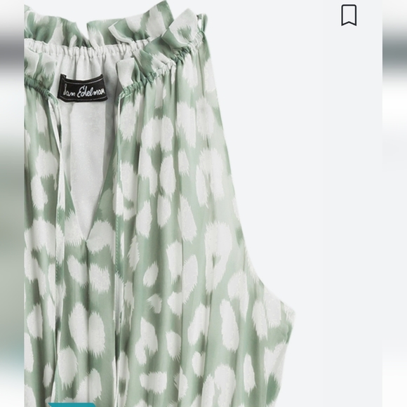 Sam Edelman Midi Dress Light Olive Green and White Print NWT Size 6 - Picture 2 of 2